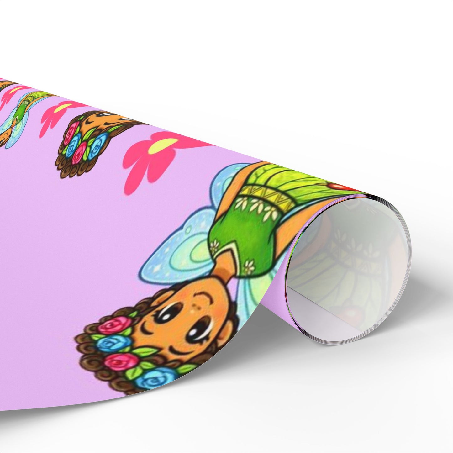 Wrapping Paper: Rhyder the Fairy — African American Fairy Purple Gift Wrap for Kids' Birthdays & Celebrations