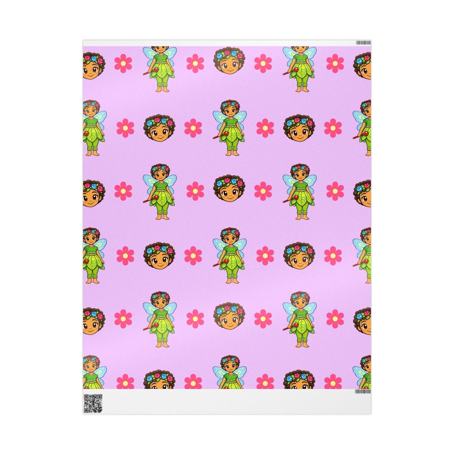 Wrapping Paper: Rhyder the Fairy — African American Fairy Purple Gift Wrap for Kids' Birthdays & Celebrations