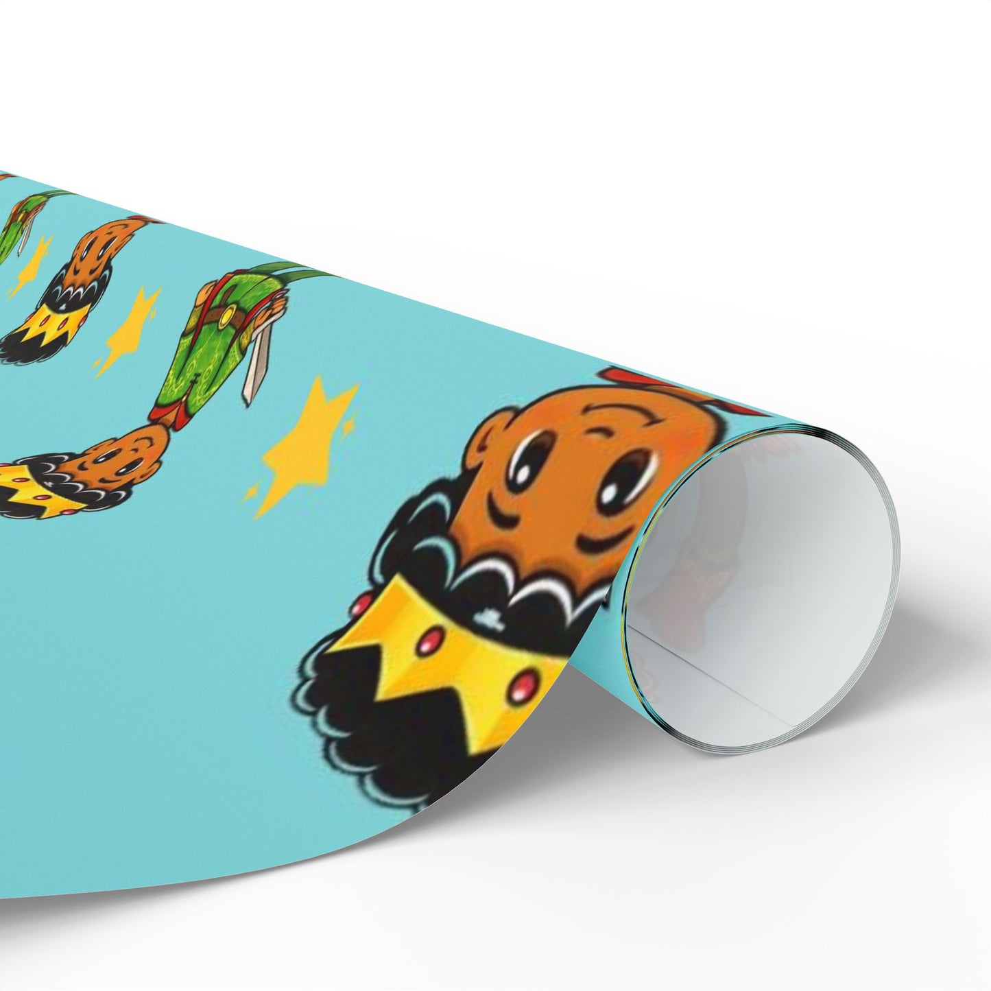 Wrapping Paper: Thayer the Slayer  — African American Prince Blue Gift Wrap for Kids' Birthdays & Celebrations